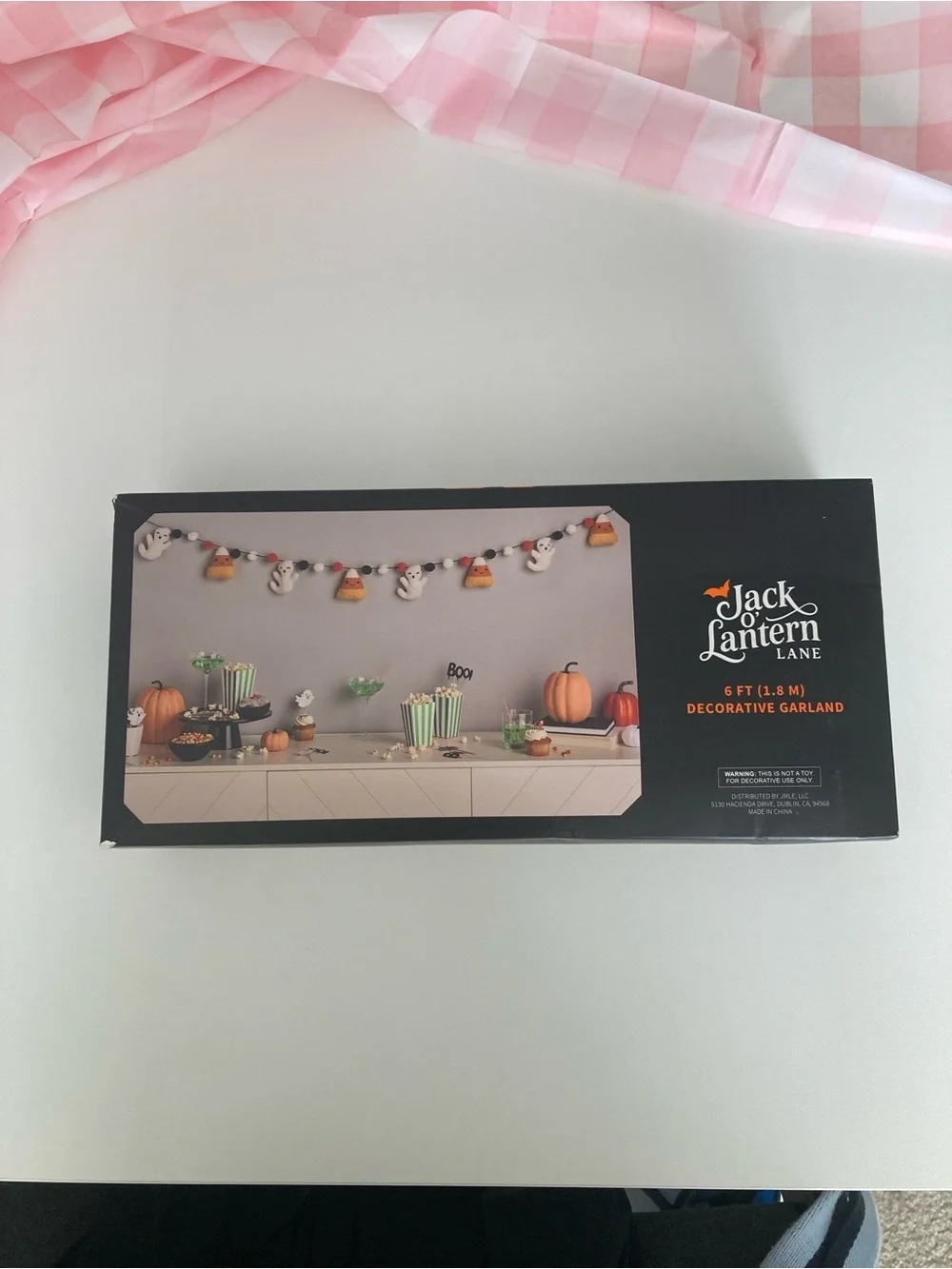 Halloween Plush Garland with White Ghosts & Orange Candy Corns
